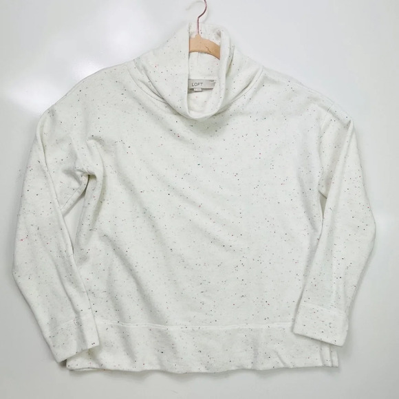 LOFT Modern Funnel‎ Neck Flecked Splatter Sweater Size Medium - Picture 13 of 13